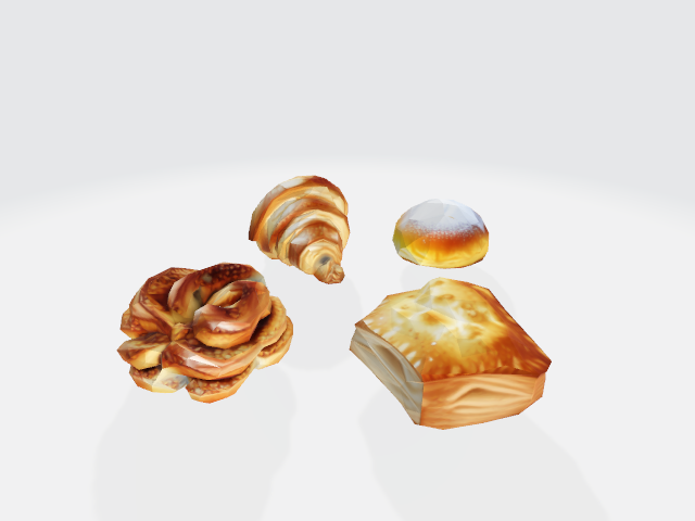 Bread set 3D Model glb breadset